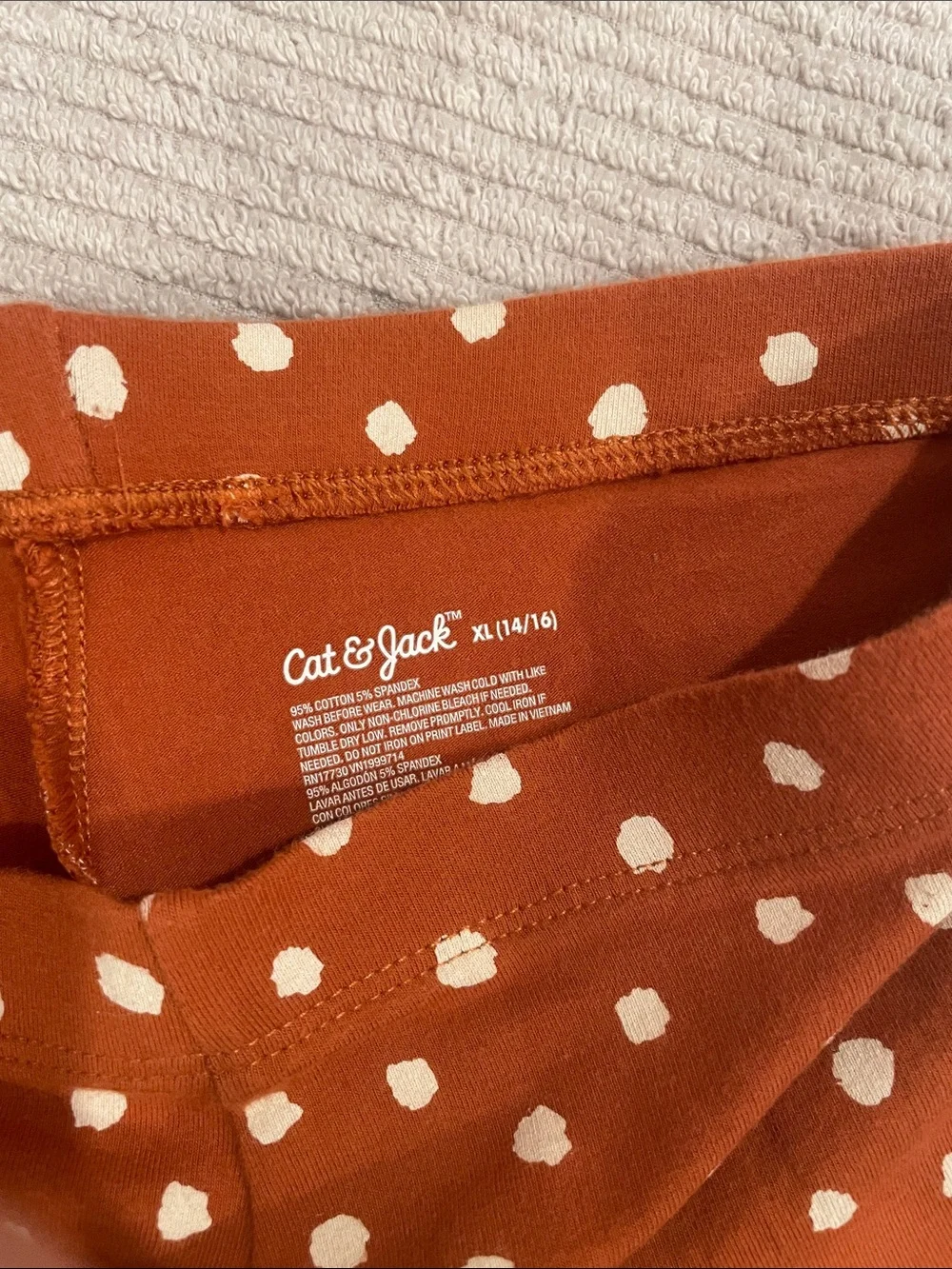 Cat & Jack Rust Orange Polka Dot Leggings